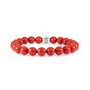 Classic Red Colored Jade Women Bracelet [Sterling Silver]