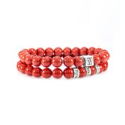 Classic Red Colored Jade Women Bracelet [Sterling Silver]