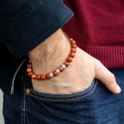 Pulsera Personalizada de Jaspe Rojo para Hombre