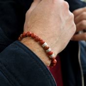 Pulsera Personalizada de Jaspe Rojo para Hombre