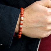 Pulsera Personalizada de Jaspe Rojo para Hombre