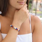 Bracciale Classico da Donna Rosso Bianco e Blu [Argento 925]