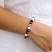 Bracciale Classico da Donna Rosso Bianco e Blu [Argento 925]