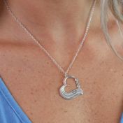 Collier du Coeur Résilient avec Pierre de Naissance et Noms [Argent 925] 