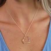 Collier du Coeur Résilient avec Pierre de Naissance et Noms [Plaqué Or Rose 18ct]