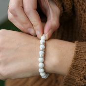 Bracciale da Donna con Nome in Howlite [Argento 925]
