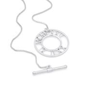 Talisa Roman Numeral Date Necklace [Sterling Silver]