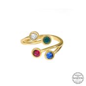 Anello Radici d'Amore - 2 Pietre di Nascita [Placcato Oro 18kt]