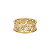 Bague Racines de Famille avec Pierres de Naissance [Plaqué Or 18ct]