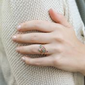 Roots Of Love Ring – 2 Stones [Gold Plated]