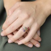 Anello Radici d'Amore - 2 Pietre di Nascita [Placcato Oro Rosa 18kt]