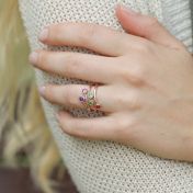 Anello Radici d'Amore - 2 Pietre di Nascita [Placcato Oro Rosa 18kt]
