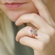 Anello Radici d'Amore - 2 Pietre di Nascita [Placcato Oro Rosa 18kt]