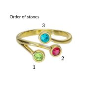 Roots Of Love Ring – 3 Stones [Gold Plated]