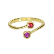 Roots Of Love Ring – 2 Stones [Gold Plated]