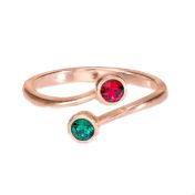 Anello Radici d'Amore - 2 Pietre di Nascita [Placcato Oro Rosa 18kt]