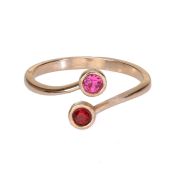 Anello Radici d'Amore - 2 Pietre di Nascita [Placcato Oro Rosa 18kt]