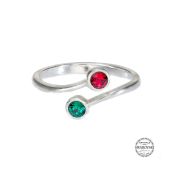 Anello Radici d'Amore - 2 Pietre di Nascita [Argento 925]