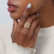 Bague Racines de Famille avec Pierres de Naissance [Plaqué Or 18ct]