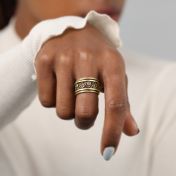 Anillo de Piedras de Nacimiento Raíces Familiares [Oro Vermeil de 18K]