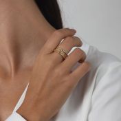 Anillo de Piedras de Nacimiento Raíces Familiares [Oro Vermeil de 18K]