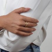 Anillo de Piedras de Nacimiento Raíces Familiares [Oro Vermeil de 18K]