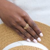 Bague Racines de Famille avec Pierres de Naissance [Plaqué Or 18ct]