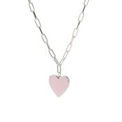 Rosé Glow Heart Necklace [Sterling Silver]
