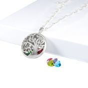 Collana Albero di Cuori con Nome e Pietra di Nascita [Argento 925]