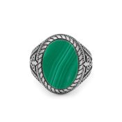Royal Malachite Men Ring - Sterling Silver
