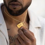 Sacred Cross Tag Men Name Necklace [18K Gold Plated]