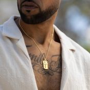 Sacred Cross Tag Men Name Necklace [18K Gold Plated]
