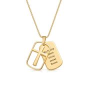 Sacred Cross Tag Men Name Necklace [18K Gold Plated]