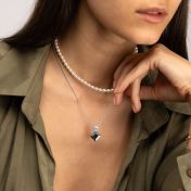 Sacred Diamond Name Necklace with Nano Bible [Silver]