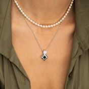 Sacred Diamond Name Necklace with Nano Bible [Silver]