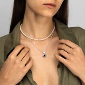 Sacred Diamond Name Necklace with Nano Bible [Silver]