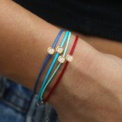 Scarlet Diamond Bracelet - Blue Cord [14 Karat Gold]