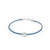 Scarlet Diamond Bracelet - Blue Cord [Sterling Silver]