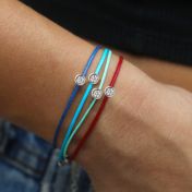 Scarlet Diamond Bracelet - Blue Cord [Sterling Silver]
