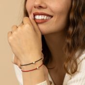 Scarlet Diamond Bracelet - Red Cord [14 Karat Gold]