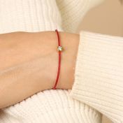 Scarlet Diamond Bracelet - Red Cord [14 Karat Gold]