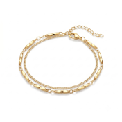 Prism Bar Double Strand Bracelet [Gold Plated]
