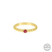 Klassischer Ring mit Geburtsstein [750er vergoldet]