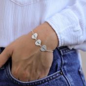 Bracelet de Cœurs avec Noms [Argent 925] 