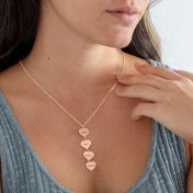 Set of Hearts Name Necklace [18K Rose Gold Plated] 