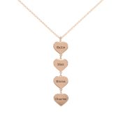 Set of Hearts Name Necklace [18K Rose Gold Plated] 