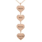 Set of Hearts Name Necklace [18K Rose Gold Plated] 