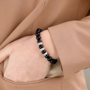 Classic Shiny Black Onyx Women Bracelet [Sterling Silver]