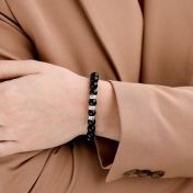 Classic Shiny Black Onyx Women Bracelet [Sterling Silver]