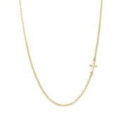 Collar con Cruz Lateral [Bañado en Oro de 18K]